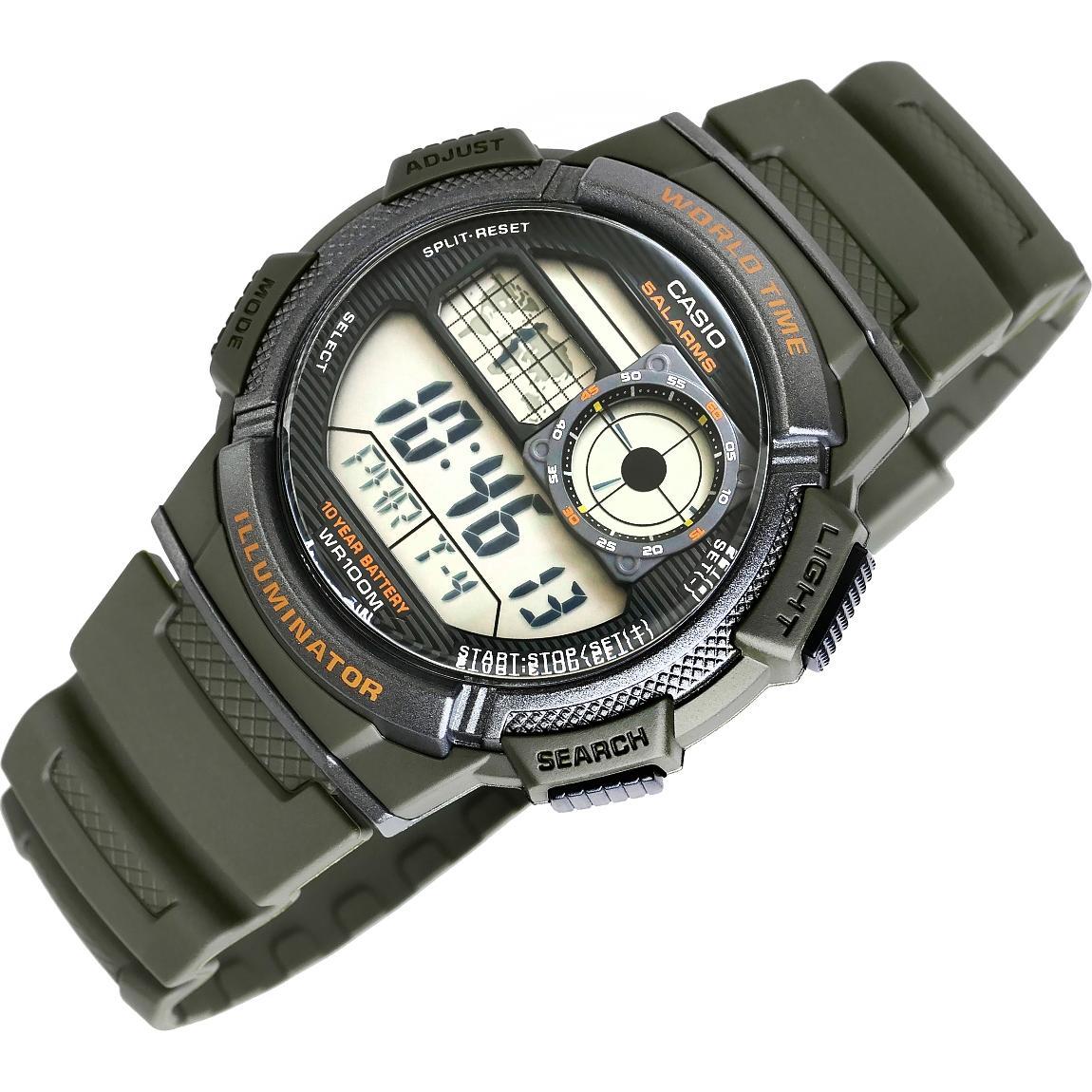 Casio WORLD TIME ILLUMINATOR Alarms, 10 Year battery