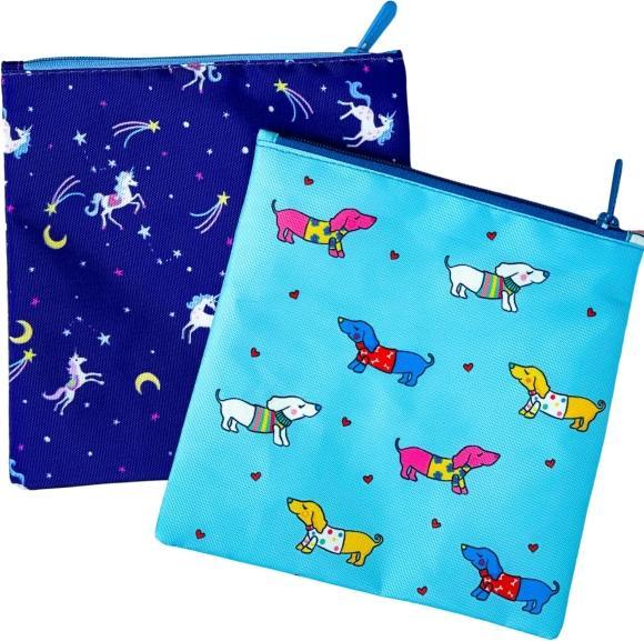 Produktbild Yumbox wiederverwendbare Sandwich - Taschen 2er Set – Hund und Einhörner