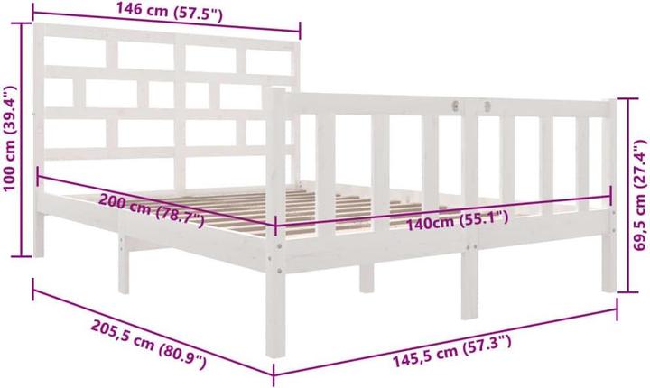 Image du produit vidaXL Bettrahmen (140 x 200 cm)