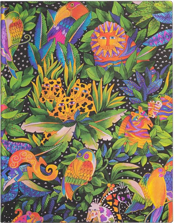 Image du produit Paperblanks Carnet de notes Jungle Song 18 x 23 cm, Ligné, Multicolore (18 x 23 cm, À rayures, Couverture souple)