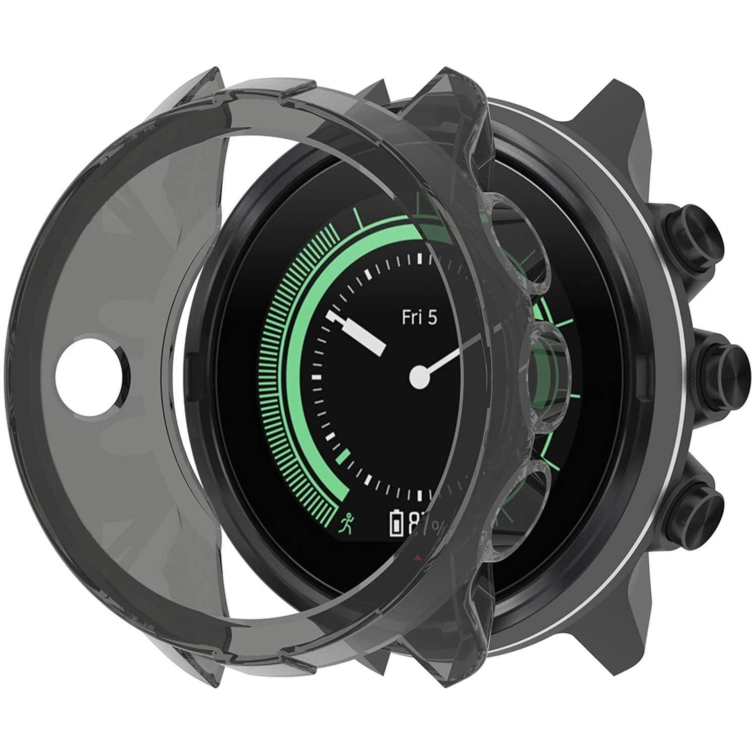 Thumbnail - Strap-it Schutzhülle (Silikon, Suunto 9), Uhrenarmband, Transparent, Schwarz