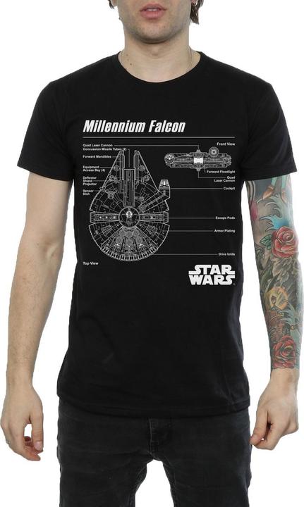 Produktbild Star Wars Millennium Falcon Blueprint TShirt (XL)