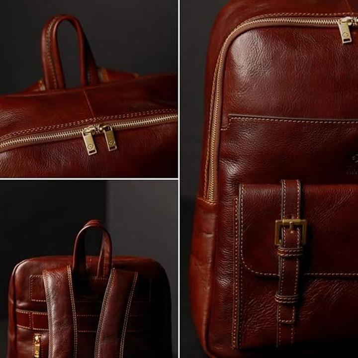 Actual product image Time Resistance Leather Backpack