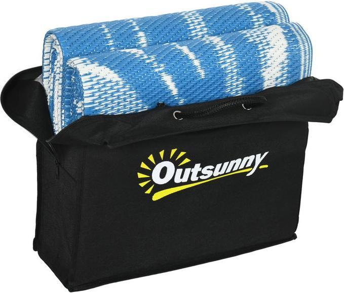 Immagine prodotto Swisshandel24 Tappeto per esterni reversibile, 182x274cm, blu, plastica