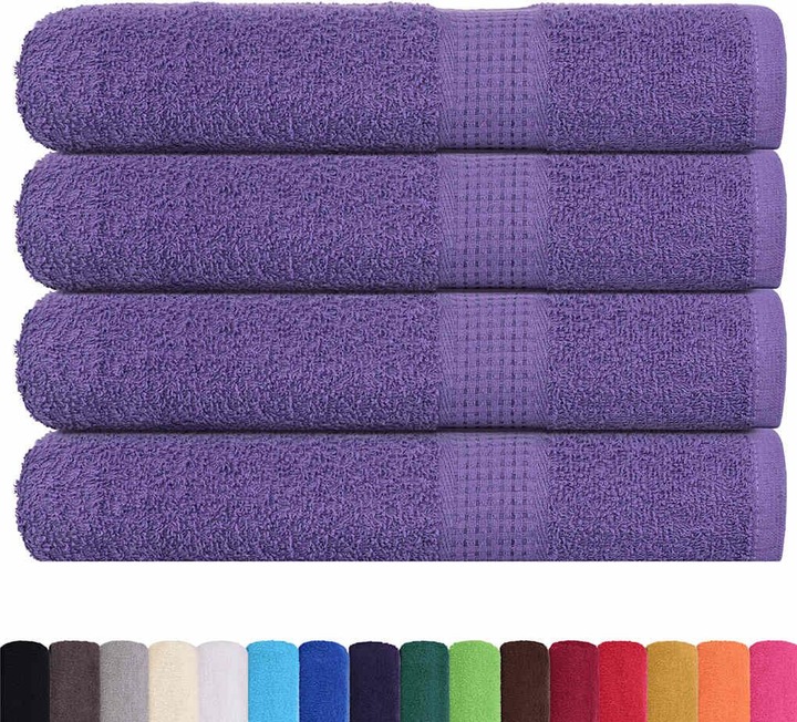 Productafbeelding VidaXL Handdoeken 4 st. Paars 100x200 cm 360 g/m² 100% katoenen strandlaken
