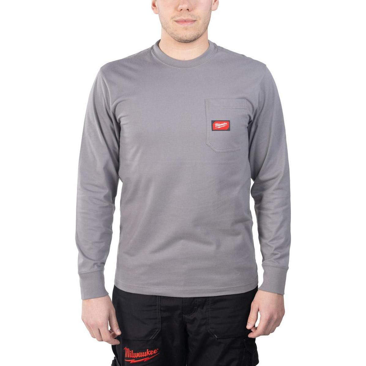 GCS, Herren, Shirt, T-Shirt Mit Langärmeliger Tasche - Hellgrau Wtlsgr-Xxl, Grau, (XXL)
