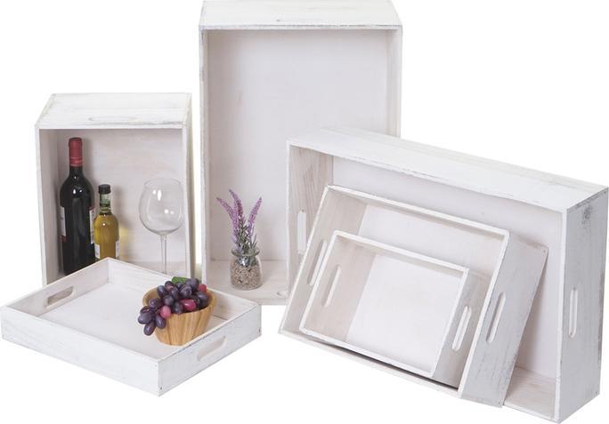 Produktbild Swisshandel24 6er Set Holzbox HWC-C20, Dekokiste Aufbewahrung Holzkiste, Shabby-Look Vintage weiss shabby (40 x 30 x 24 cm, 60 x 40 x 15 cm, 30 x 20 x 15 cm, 60 x 40 x 24 cm, 40 x 30 x 7 cm)