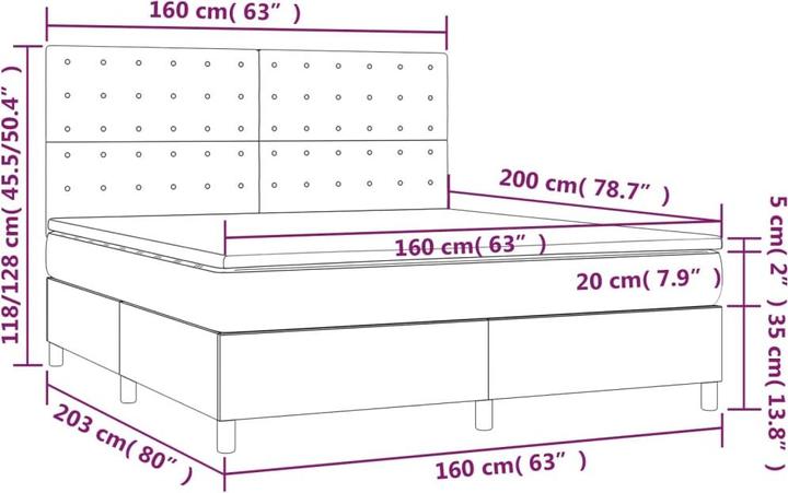 Actual product image vidaXL Boxspringbett (160 x 200 cm)