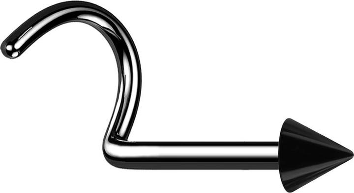 Immagine prodotto Star Piercing Nasenstecker gebogen schwarz mit Cone (senza ottone, Acciaio chirurgico 316L)