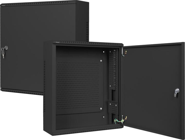 Produktbild Lanberg SZAFA INSTALACYJNA RACK WISZĄCA 19 6U+3U 540X200 NISKOPROFILOWA CZARNA (ZŁOŻONA) (6 HE, 19 Zoll Rack)