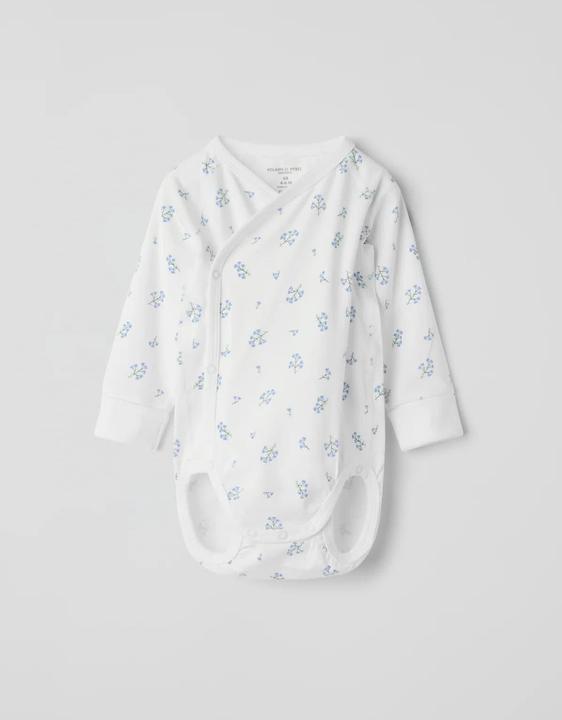 Produktbild PO.P Baby-Wickelbody langarm mit Blümchen (56)