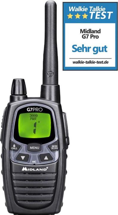 Actual product image Midland G7 Pro Single PMR + LPD radio with 16 channels (12 km)