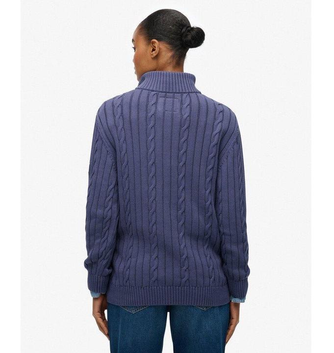 Image du produit Superdry Pull à demi-zip en maille torsadée décontracté femme (L)