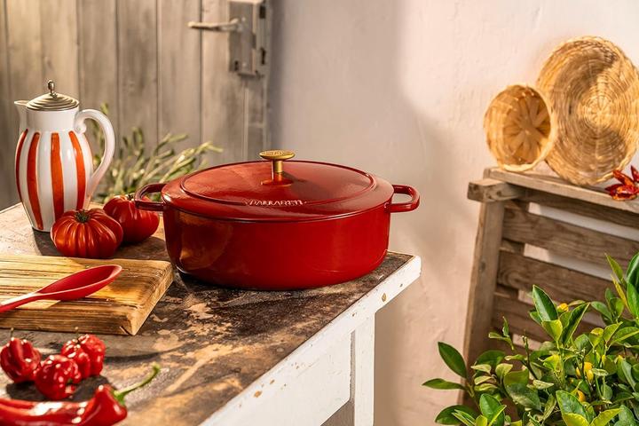 Produktbild Ballarini Bellamonte Cocotte 31 cm, oval, Rot (Bräter + Schmortopf, Gusseisen, 31 x 15 cm)