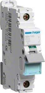 Produktbild Hager HAG NBN163 Leitungsschutzschalter 1P 10kA B-63A 1M