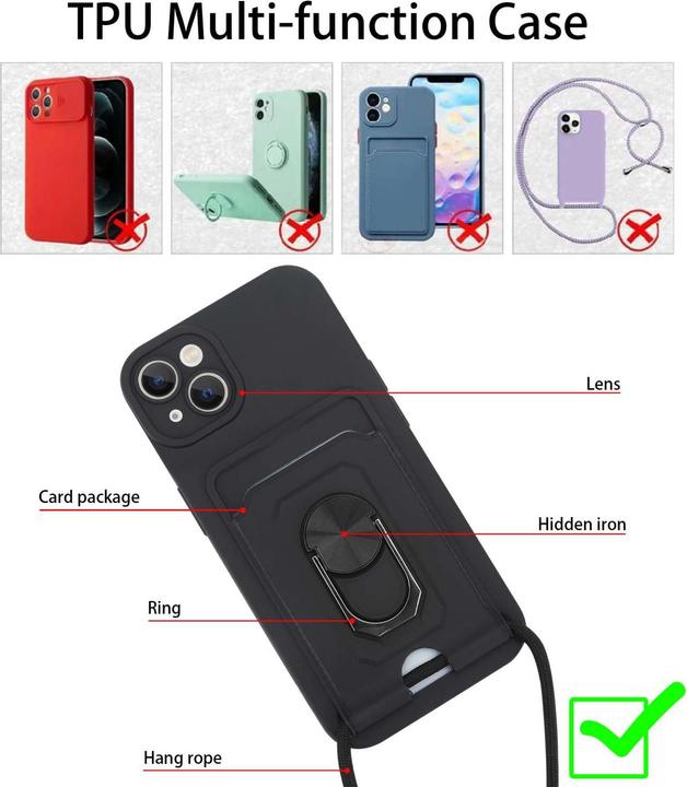 Image du produit Cadorabo Coque pour Apple iPhone 13 avec chaîne et fonction de support