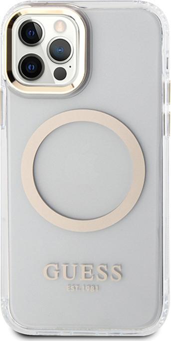 Immagine prodotto Guess GUHMP12MHTRMD iPhone 12/12 Pro 6.1" złoty/oro custodia rigida in metallo con profilo Magsafe (Apple iPhone 12)