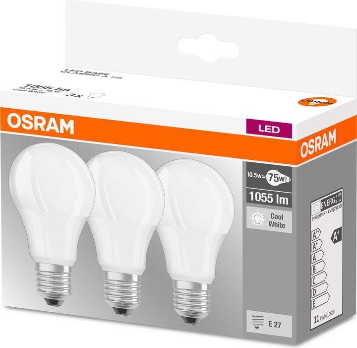 Actual product image Osram Bulb shape (E27, 10.50 W, 1060 lm, 3 x, F)