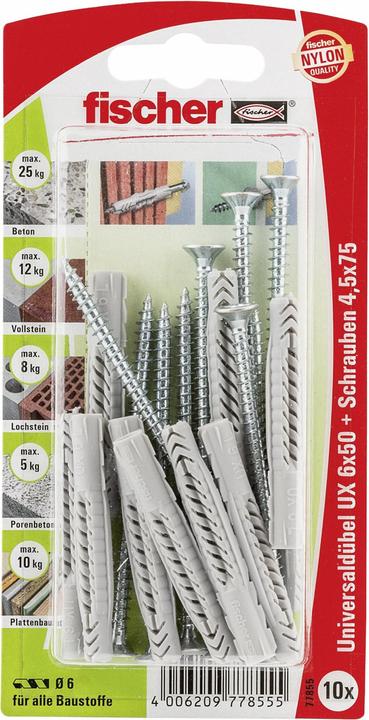 Produktbild Fischer Universaldübel UX 6x50 S K (10 Stk.)