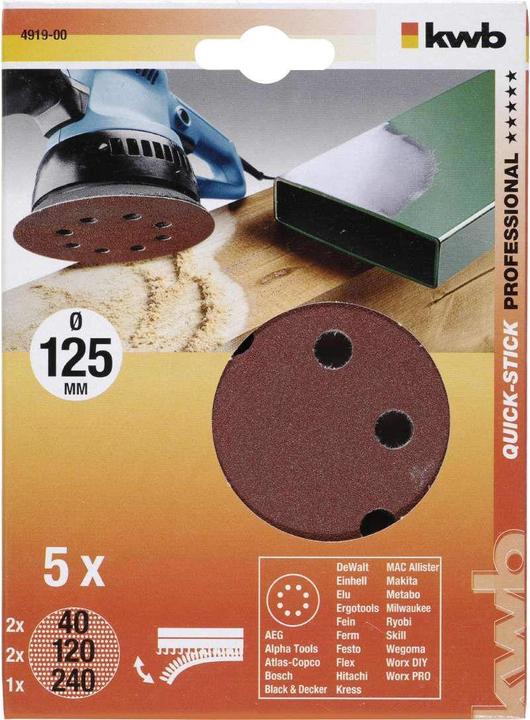 Produktbild kwb Haftschleifscheiben (40, 120, 240)