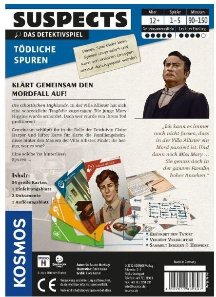 Produktbild Kosmos Kennerspiel Suspects: Tödliche Spuren (Deutsch)