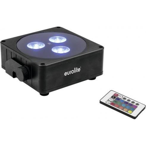 Eurolite Set 8x AKKU Flat Light 3 sw + custodia in plastica con trolley (8 W, LED), Faro, Nero, Multicolore