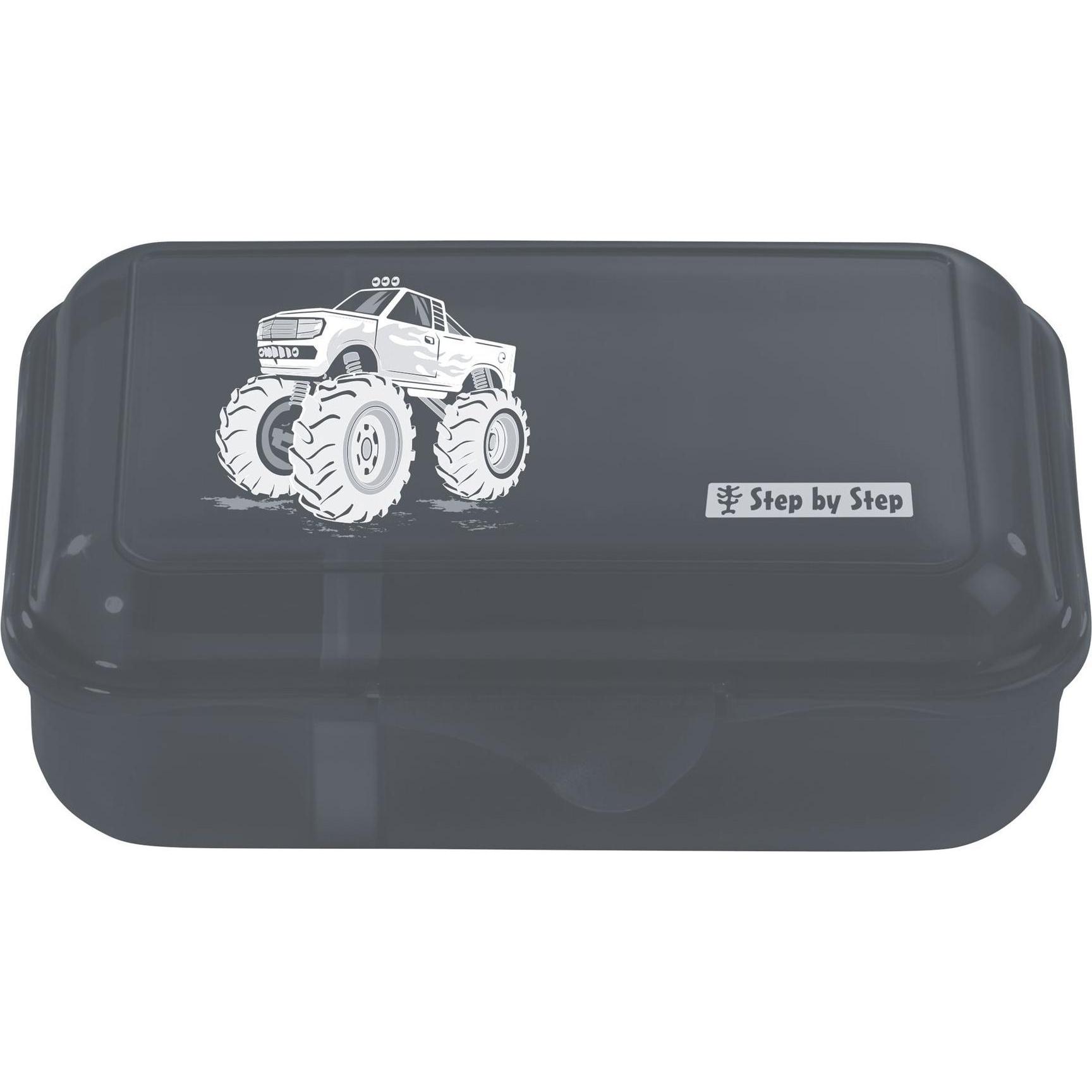 Rotho Step by Step Brotzeitbox mit Klickverschluss, spülmaschinengeeignet, Lunchbox, Schwarz