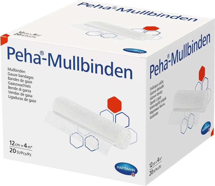 Produktbild Hartmann Peha® Mullbinden 4 m x 8 cm / 20 Stk.