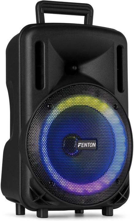 Fenton Speaker Bluetooth - FT08LED MK2 karaoke box met LEDâ€™s, accu en microfoon - Voor (Active)