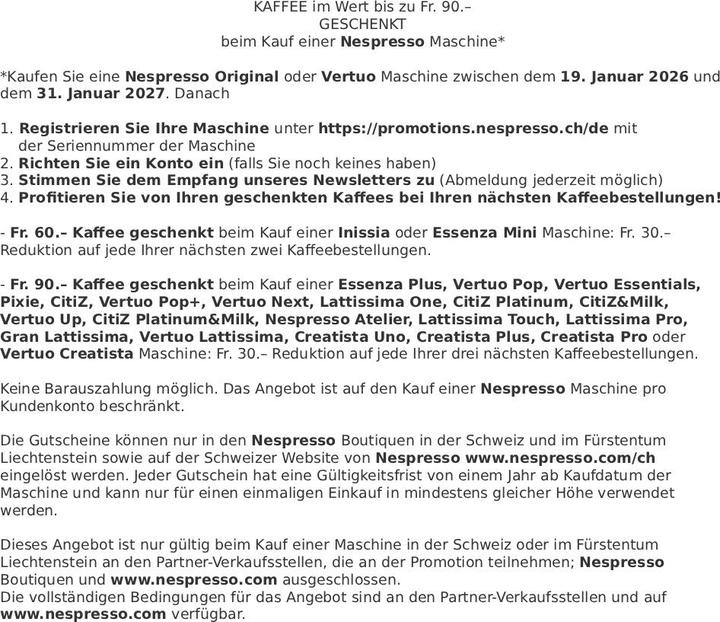 Nährwerte und Zutaten Krups Pixie (NESPRESSO Original)