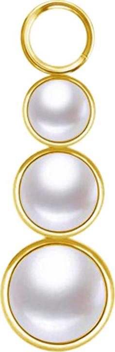 Image du produit Star Piercing Anhänger vergoldet drei Perlen weiss (sans laiton, Acier chirurgical 316L)
