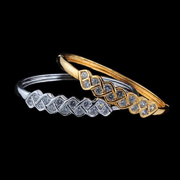 Actual product image Hermex LUXURY Platinum Plated Bangle Bracelet Charms Zirconia - Platinum (Copper-nickel alloy)