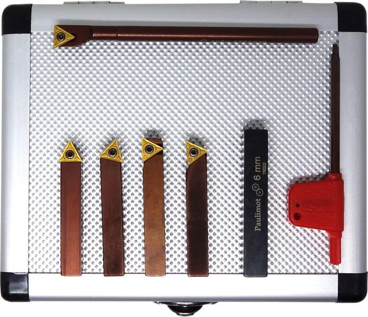 Produktbild Paulimot Drehmeissel-Set mit Wendeplatten, 8 mm, inkl. Bohrstange Ø 6 mm