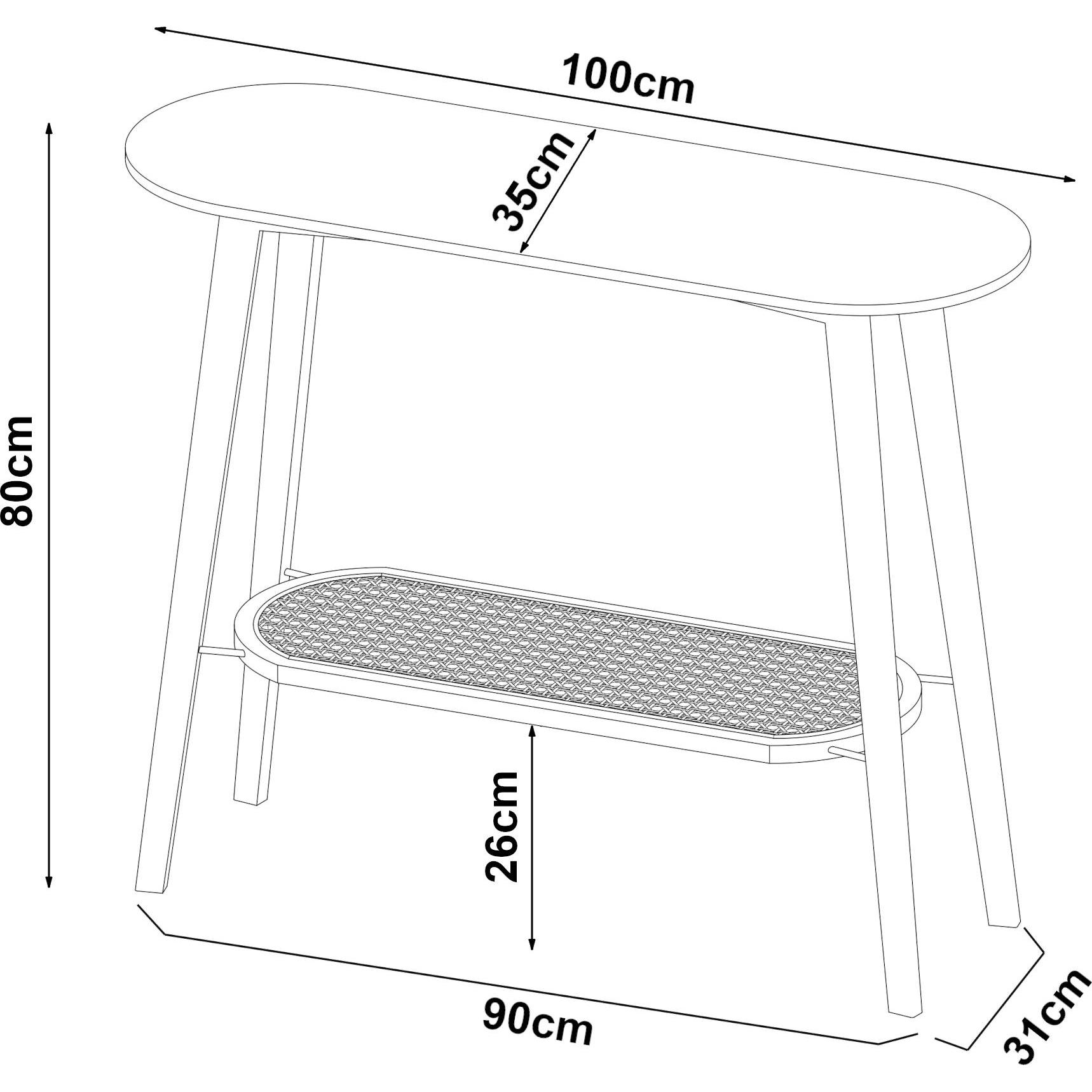 Thumbnail - En.Casa, Konsolentisch, Sysmä (100 x 35 x 80 cm)