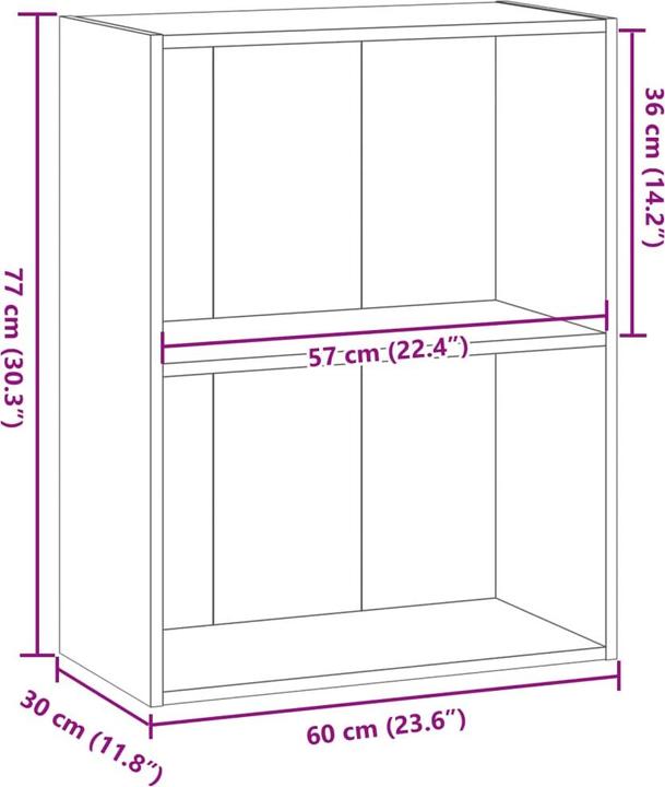 Image du produit VidaXL Bücherregal Regal Standregal Büroregal Aufbewahrungsregal Altholz-Optik (60 x 30 x 77 cm)