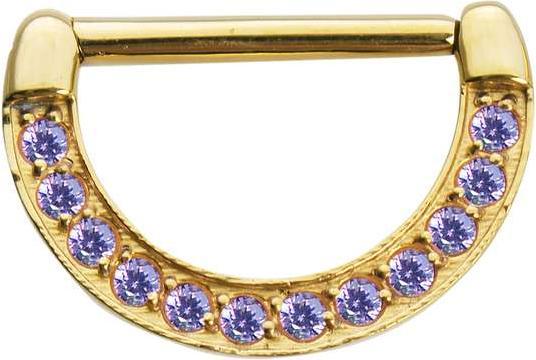 Produktbild Bijouteria Brustpiercing (Zirkonia, PVD Beschichtung (goldfarben), Chirurgenstahl 316L)