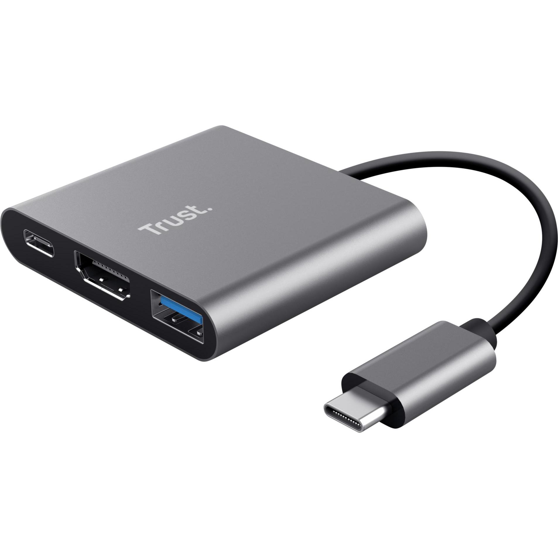 Trust Argento Dalyx - Usb 3.2 Gen 1 (3.1 Gen 1) Type-C - Hdmi - Usb 3.2 Gen 1 (3.1 Gen 1) Type (Usb-C, 3 Porte), Docking Station + Hub Usb,