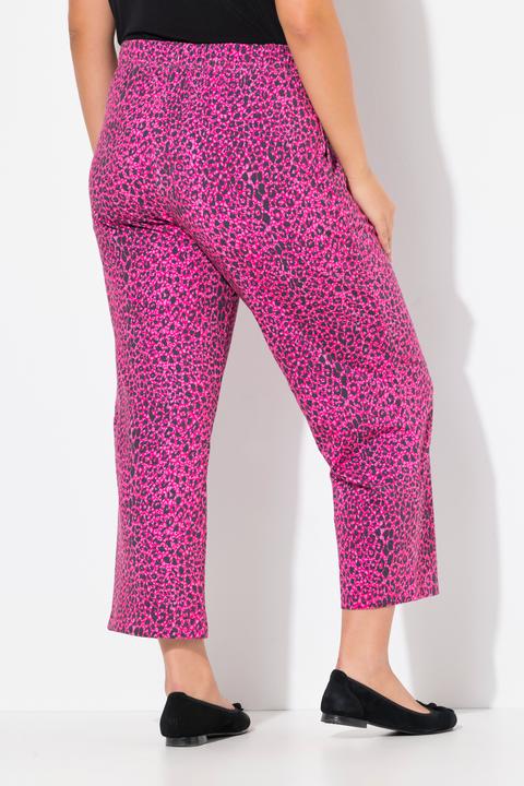 Immagine prodotto Ulla Popken Pantaloni di jersey a 7/8 con stampa, taglio della gamba ampio e cintura elastica (66, 68)