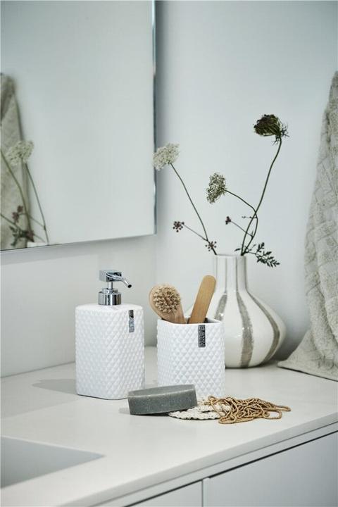 Lene Bjerre Design Portia - Vaso per fiori in ceramica, 15 x 16 cm, colore: Bianco