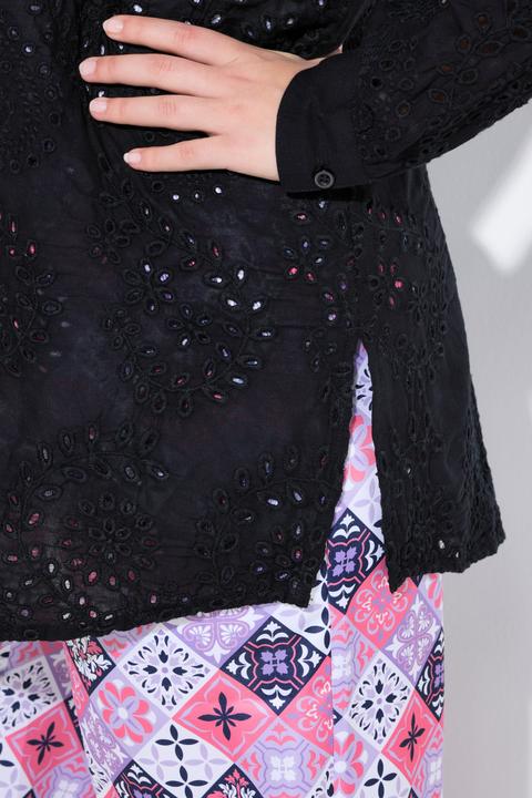 Actual product image Angel of Style Bluse, A-Linie, Lochstickerei, Langarm (48)