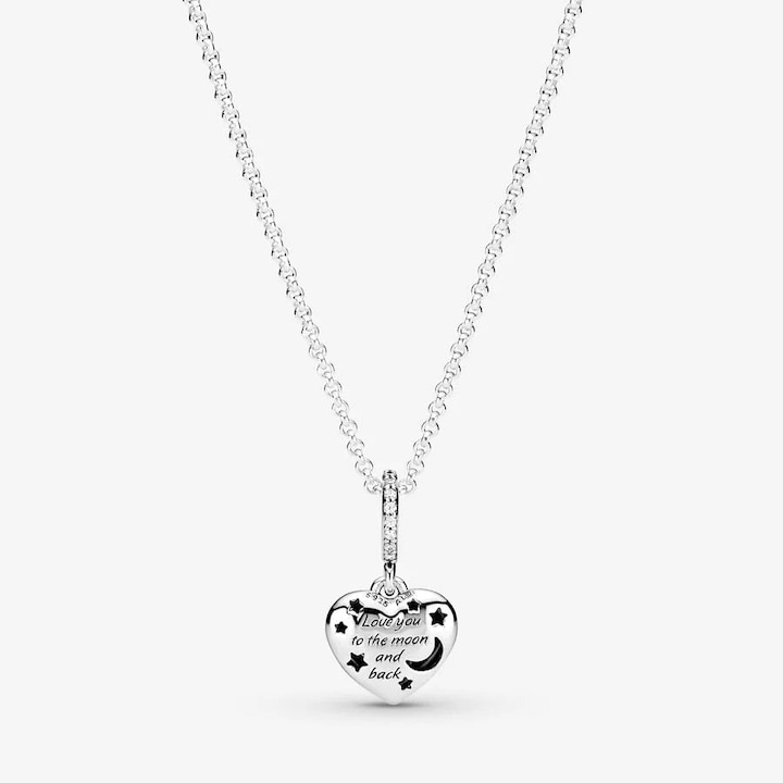 Produktbild Pandora Sparkling Blue Moon & Stars Heart (Silber 925, Stein, 50 cm)