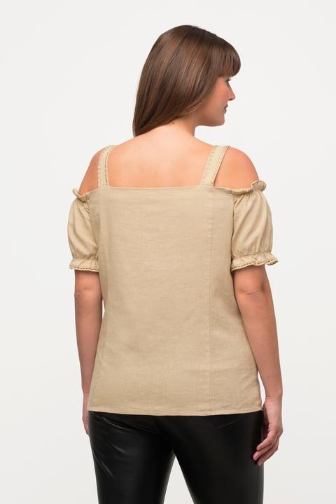 Actual product image Ulla Popken Cold Shoulder Button Front Blouse (50, 52)