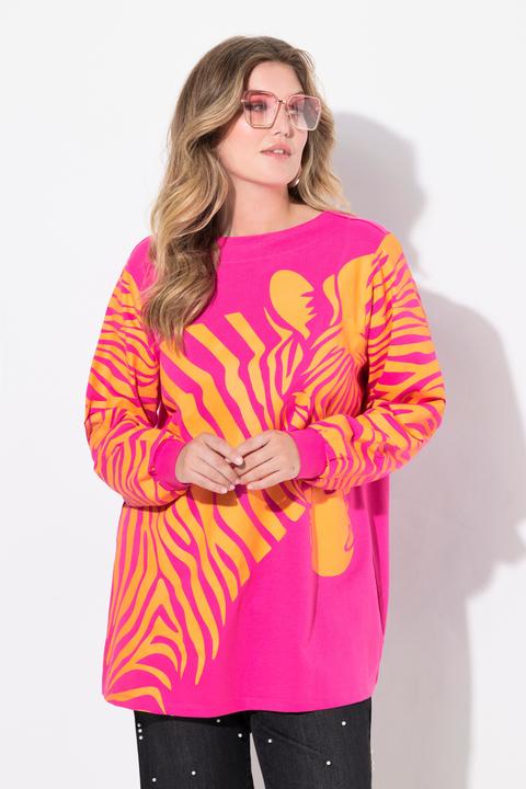 Produktbild Miamoda Sweatshirt, A-Linie, Zebra-Muster, weiter Langarm (48)