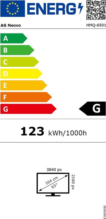 Label énergétique AG neovo AG HMQ-6501 (3840 x 2160 pixels, 64.50")