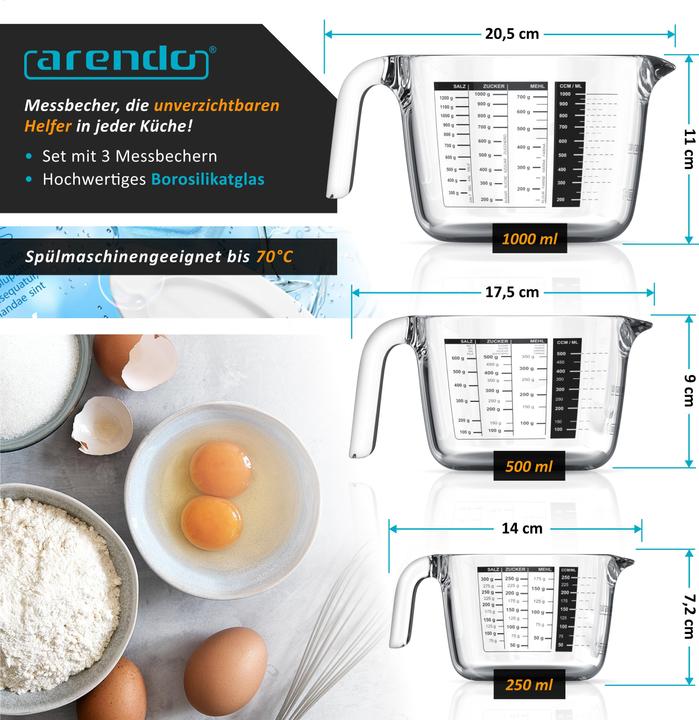 Actual product image Arendo Measuring jug set (1000 ml)