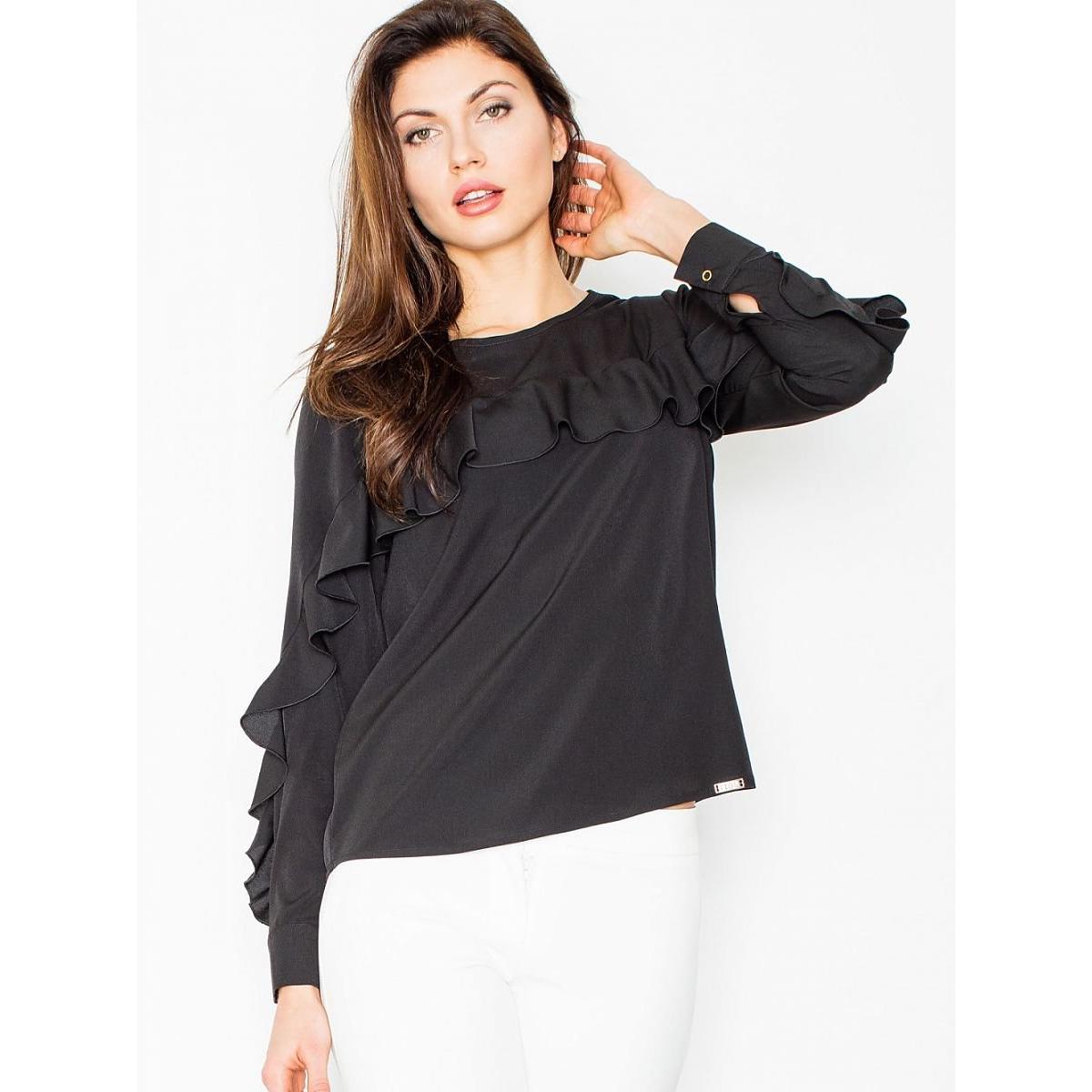 Figl, Damen, Bluse, Bluse, Schwarz, (L)