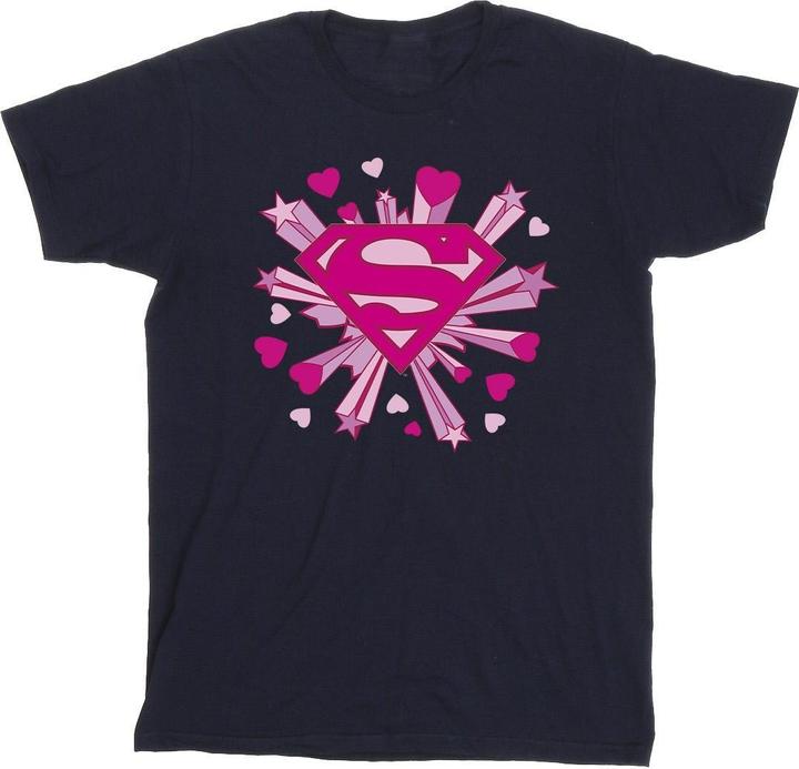 Produktbild Superman Pink Hearts And Stars Logo TShirt Mädchen (128)