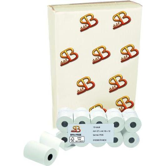Sa.Ba.Cart, Rotoli di carta termica, Confezione 12 Pos 55gr d30 Lar57