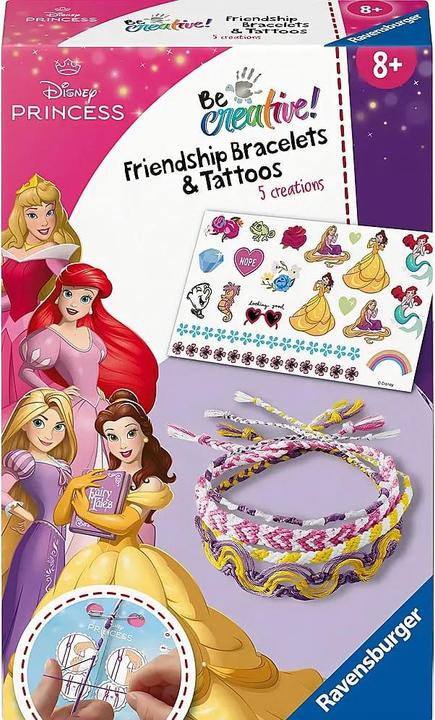 Actual product image Ravensburger BeCreative 23963 Craft set friendship bracelets & tattoos Disney princesses, DIY