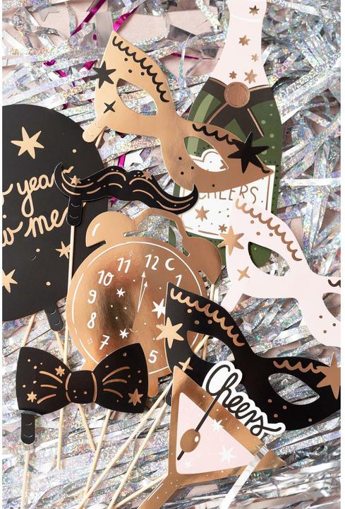Actual product image Partydeco Photo props Let's party, mix (1 pkt / 9 pc.) (9 Piece)